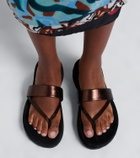 Dries Van Noten Metallic leather thong sandals