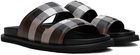 Burberry Brown Cutout Check Slides