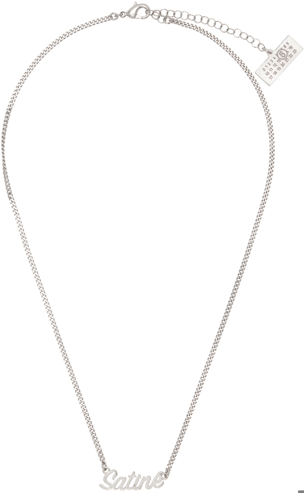 MM6 Maison Margiela Silver Brass Minimal Logo Necklace