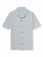 Altea - Slim-Fit Camp-Collar Cotton-Blend Bouclé Shirt - Blue
