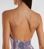 Alex Perry Sequined open-back gown