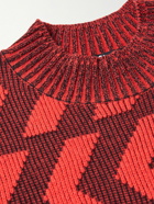 Acne Studios - Intarsia Wool and Cotton-Blend Sweater - Red