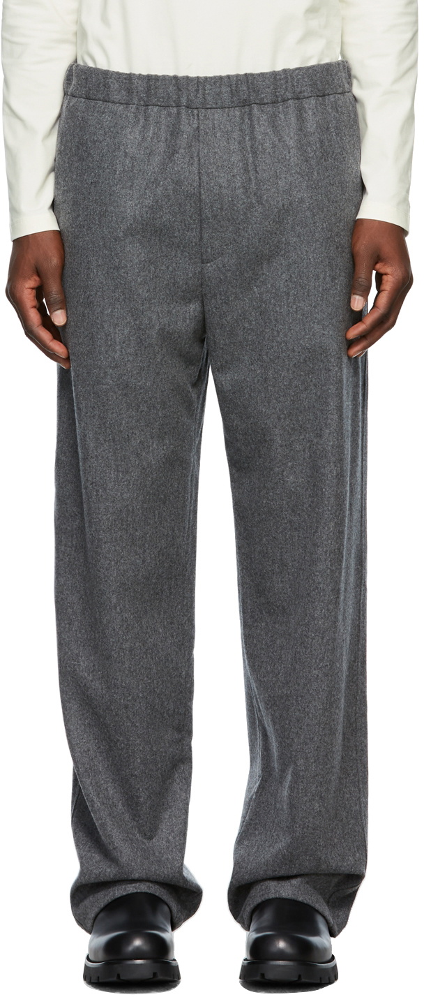 Jil Sander Grey Wool Light Compact Trousers Jil Sander
