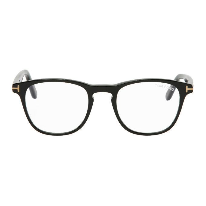 Photo: Tom Ford Black Blue Block Round Glasses