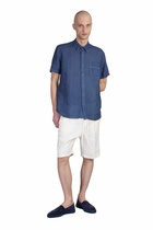 120% Lino Shirt In Blue Linen