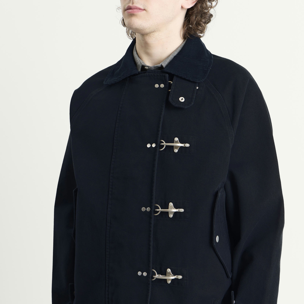 Foret Men's Cinder Clasp Canvas Jacket in Navy