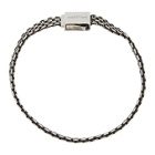 Saint Laurent Silver Metal Weave Bracelet