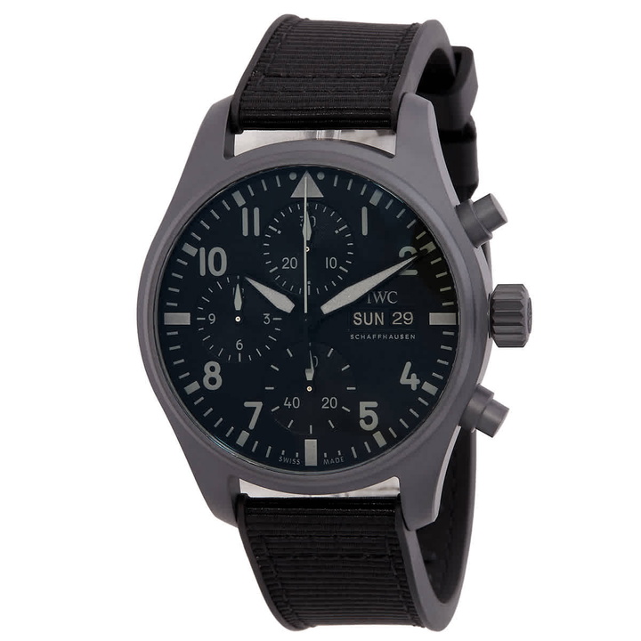 Photo: IWC Pilot's Chronograph Automatic Black Dial Mens Watch IW388106