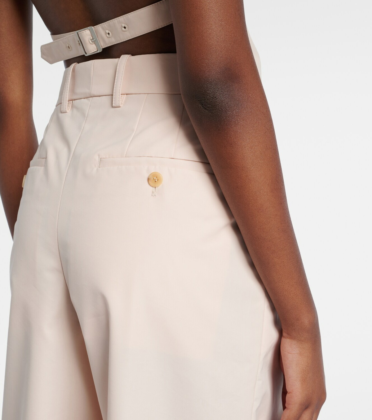 Wardrobe.NYC Pleated cotton-blend wide-leg pants