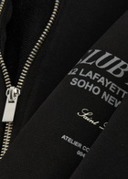 Club 1984 Soho Printed Hooded Cotton Sweatshirt Black