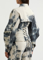 Marques' Almeida Tie-dye Seersucker Shirt Cream