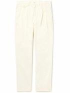 La Paz - Classic Straight-Leg Pleated Cotton Trousers - Neutrals