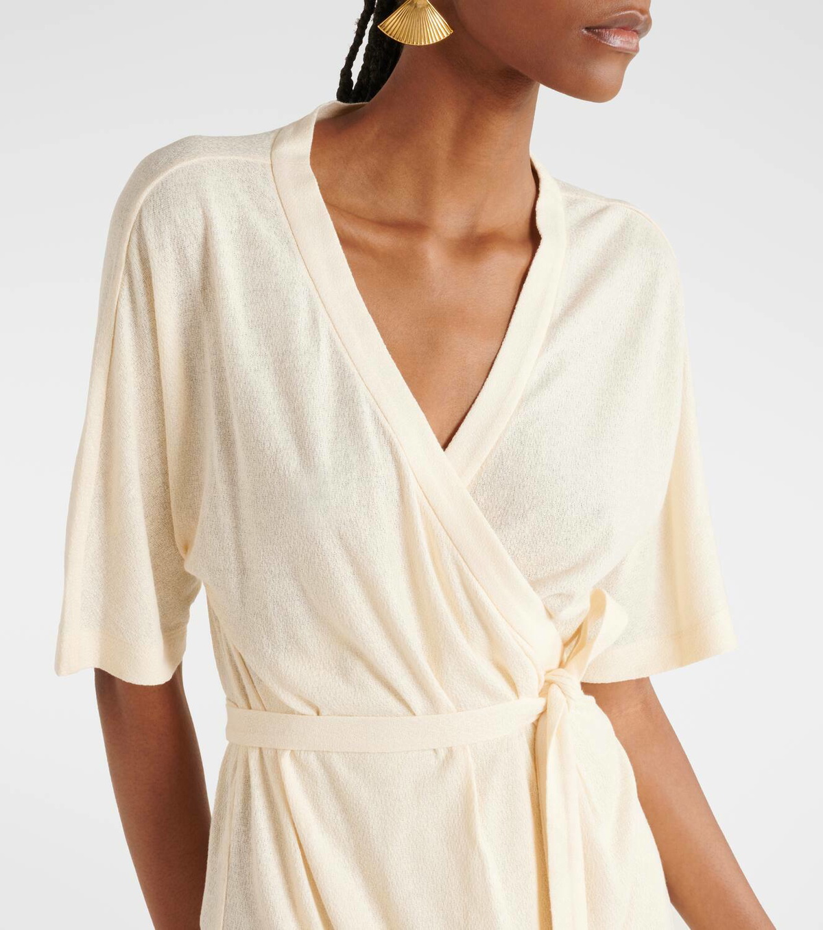Max Mara Linen-blend wrap dress Max Mara