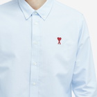 AMI Paris Men's Heart Button Down Oxford Shirt in Sky Blue