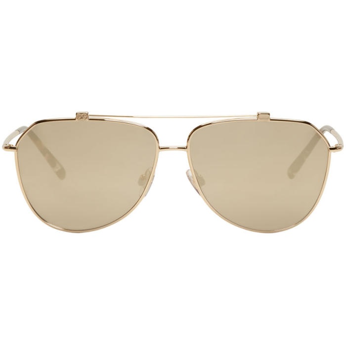 Photo: Dolce and Gabbana Gold Aviator Sunglasses 