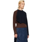 sacai Brown Cotton Cashmere Knit Sweater
