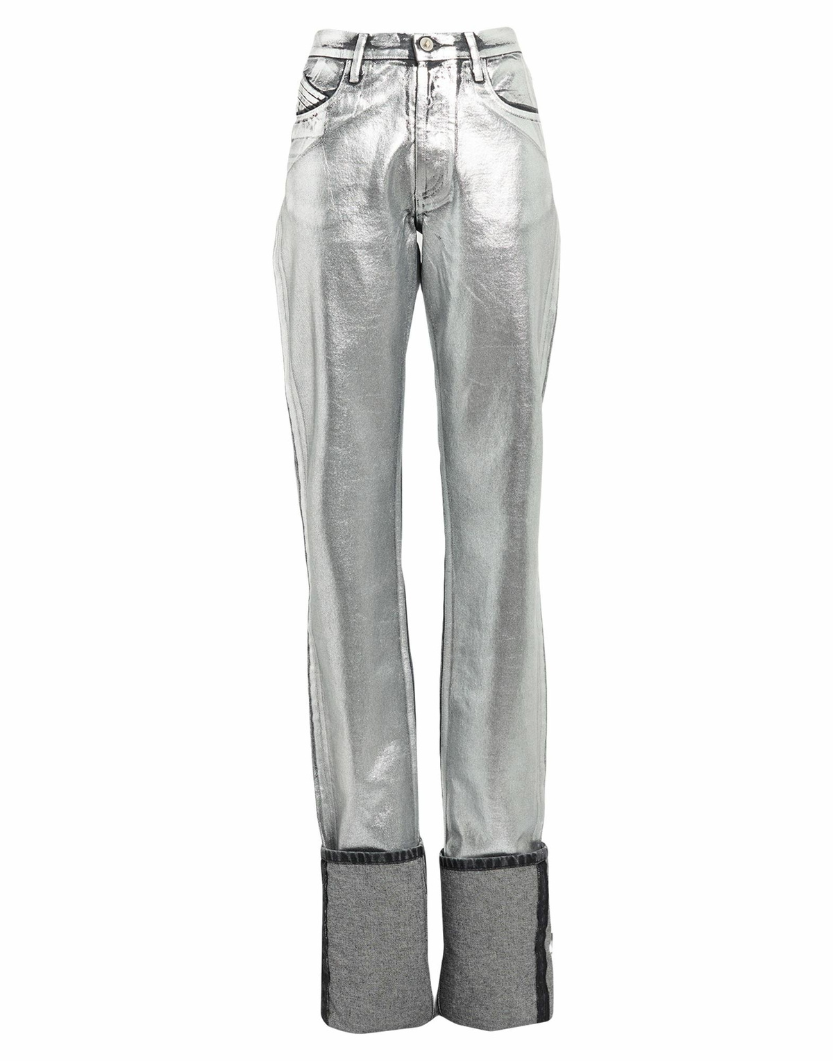 The Attico Womens Jeans in Silver