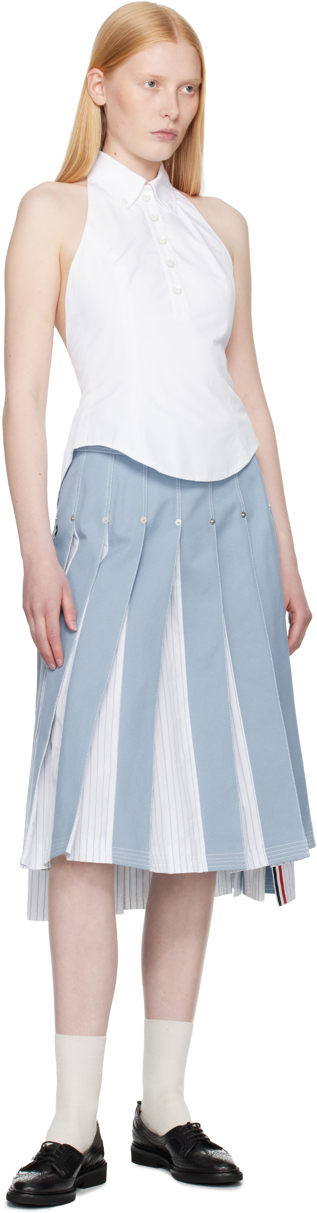 Thom Browne White Halter Top