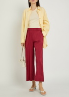 Max Mara Pece Wide-leg Cotton Trousers Burgundy