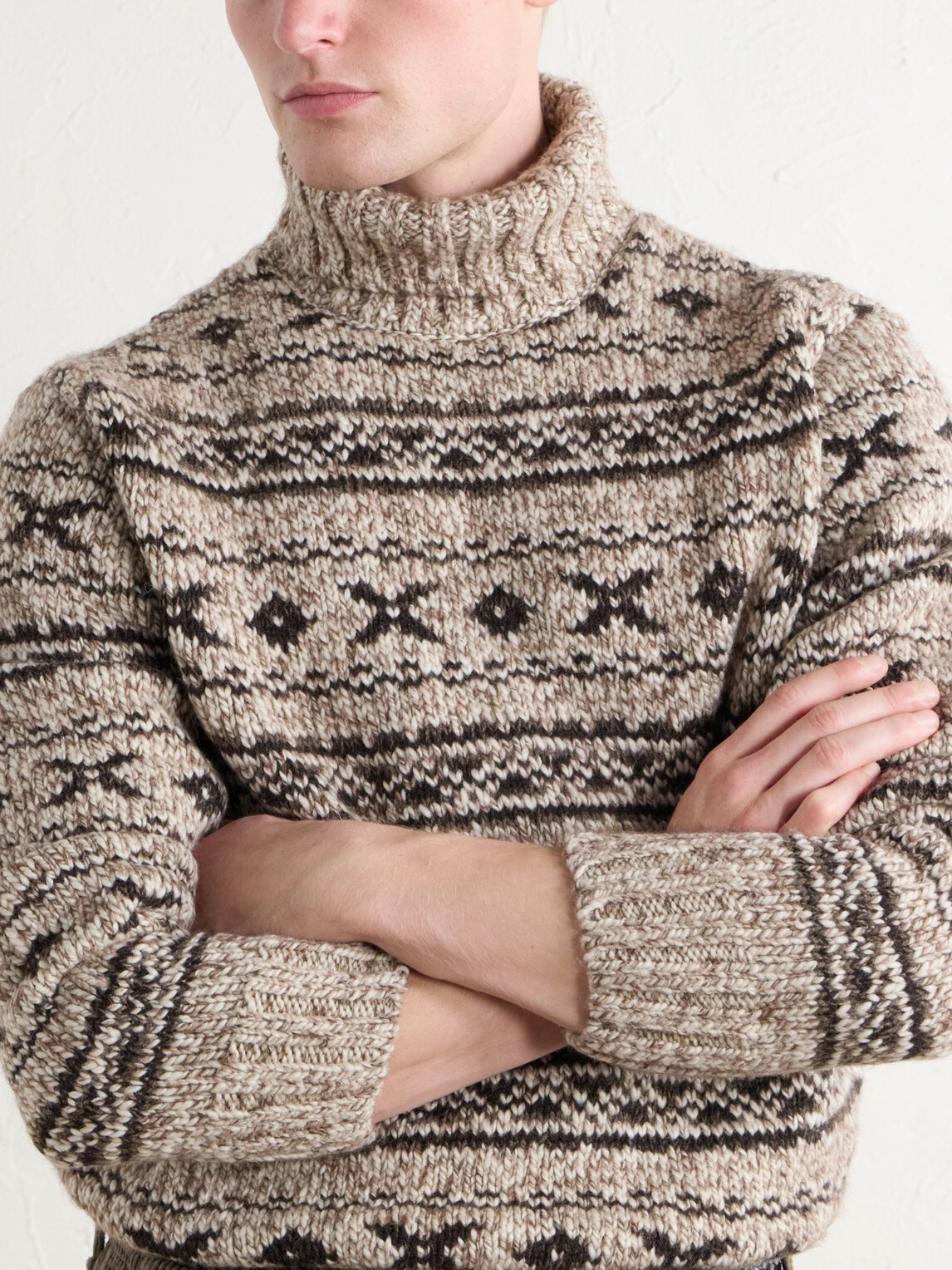 RRL - Fair Isle Wool-Blend Jacquard Rollneck Sweater - Brown