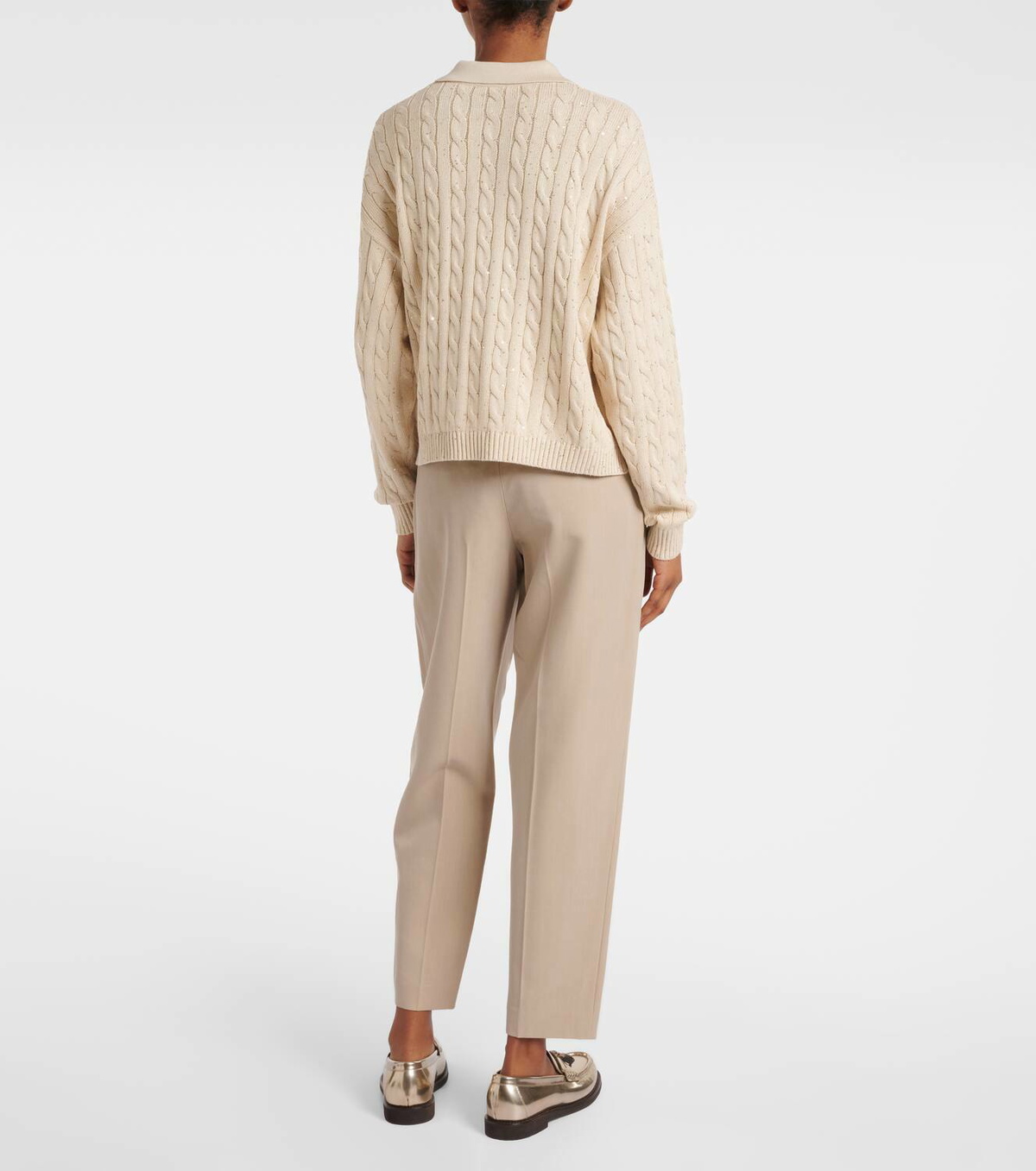Brunello Cucinelli Cable-knit cotton-blend sweater