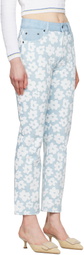 MSGM Blue Printed Jeans