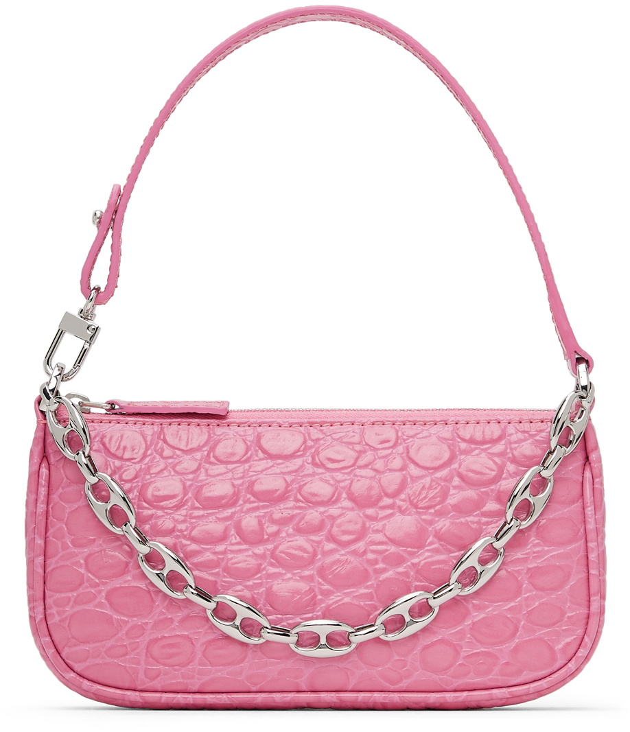 By Far Rachel Mini Leather Shoulder Bag In Pink