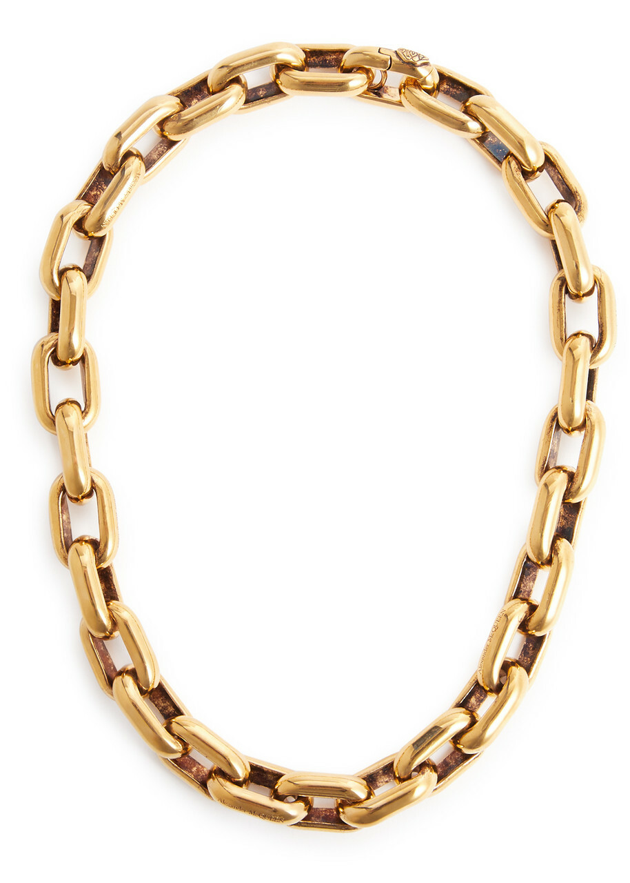 Alexander Mcqueen Peak Chain Necklace Gold