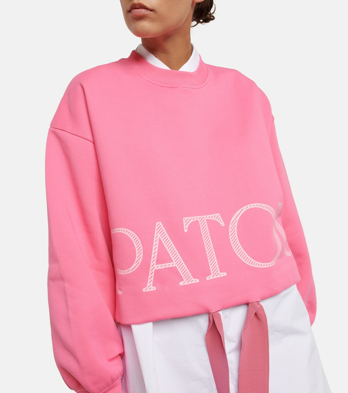 Patou Cropped cotton jersey sweater