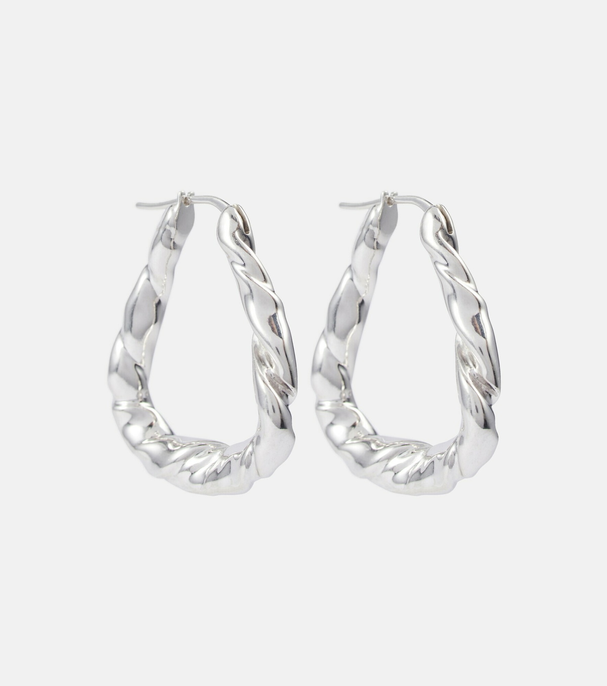 Loewe - Twisted sterling silver hoop earrings Loewe