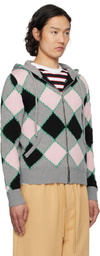 Marni Gray Argyle Gauge 5 Jacket
