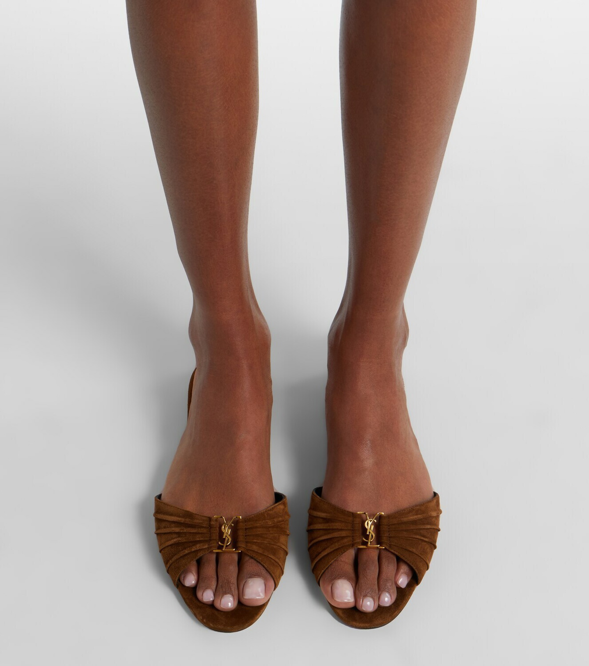 Saint Laurent Cassandre suede slides
