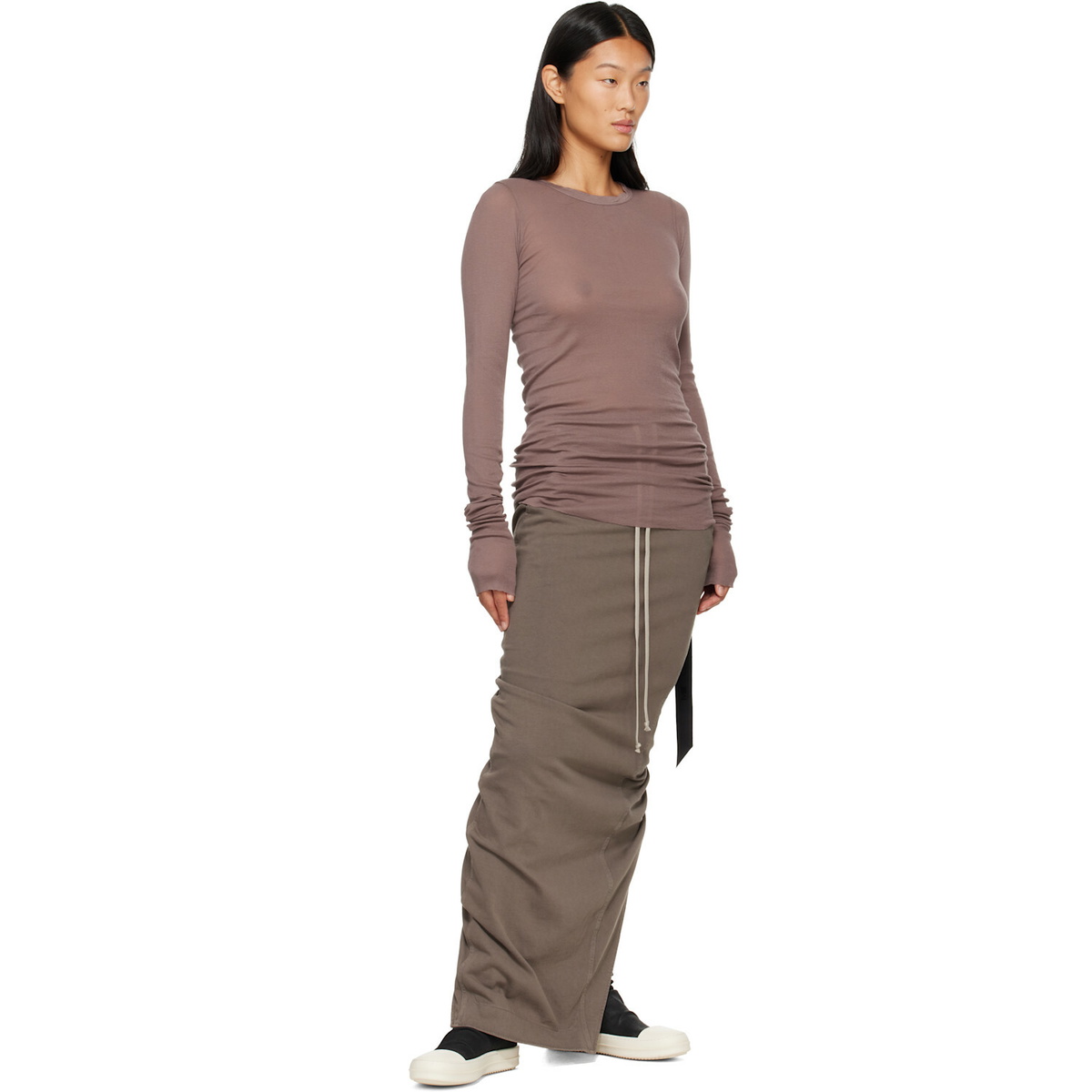 Rick Owens DRKSHDW Taupe Tower Basic LS T-shirt
