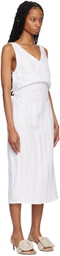 Deiji Studios White V-Neck Midi Dress