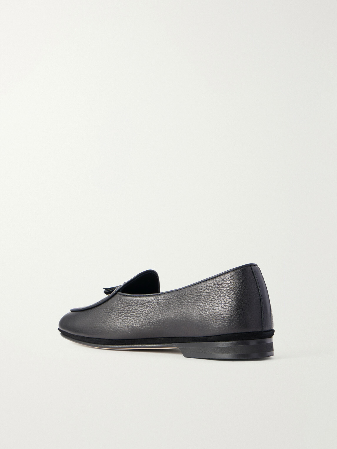 Rubinacci - Marfy Tasseled Full-Grain Leather Loafers - Black