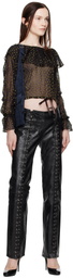 Saks Potts Black Christina Leather Pants