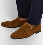 John Lobb - Thorne Suede Penny Loafers - Brown