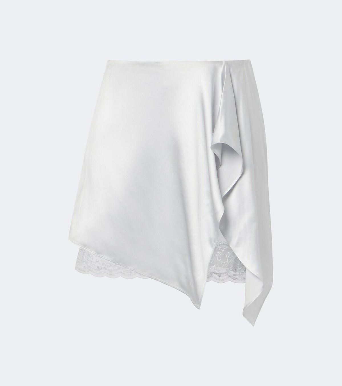 Acne Studios Layered lace-trimmed satin miniskirt
