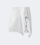 Acne Studios Layered lace-trimmed satin miniskirt