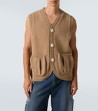 Simone Rocha Faux pearl-embellished wool-blend vest