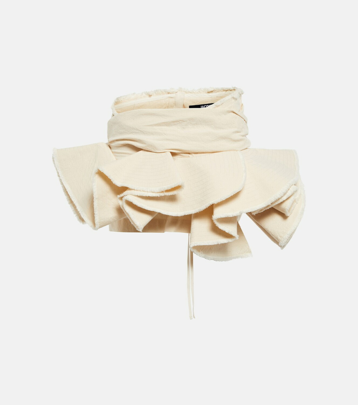 【JACQUEMUS】artichaut ruffled cotton ミニ スカート JACQUEMUS Artichaut Ruffled Cotton Mini Skirt in Off-white