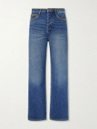 MANAAKI - Tukutuku Straight-Leg Embroidered Organic Jeans - Blue