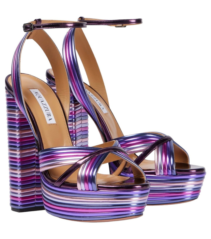 Photo: Aquazzura Sundance Plateau 140 leather platform sandals