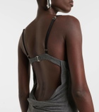 The Attico Asymmetric jersey minidress