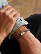 Montblanc - Meisterstück 3-Ring Stainless Steel and Woven Leather Bracelet