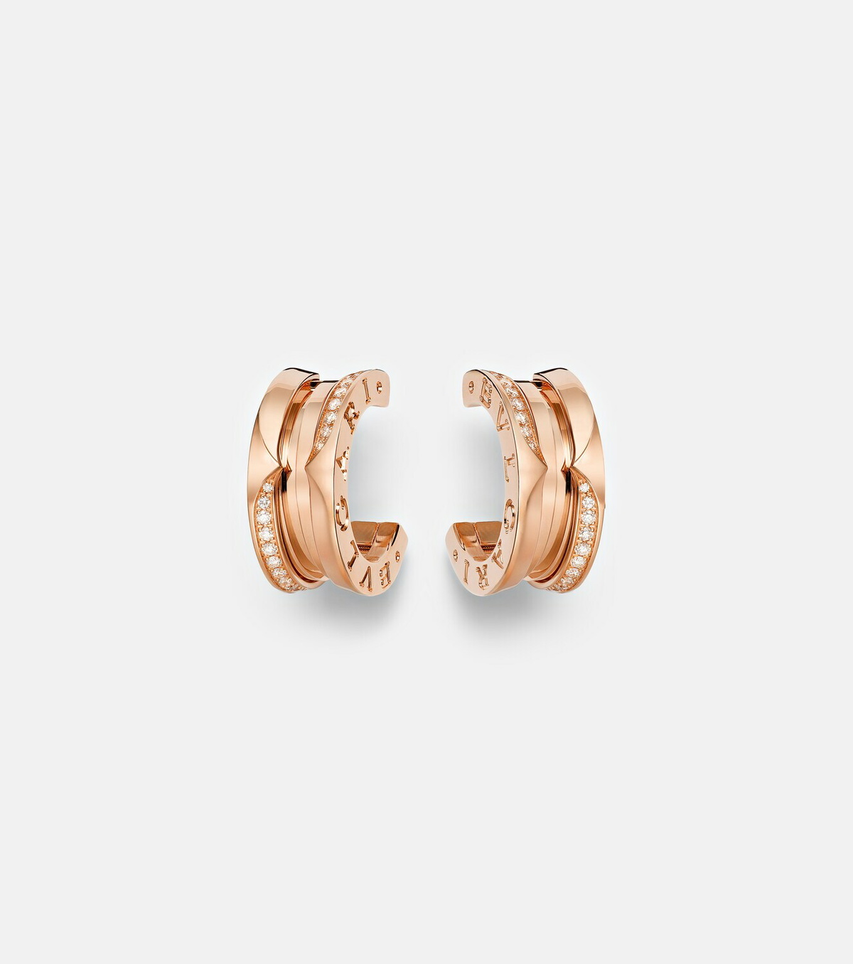 Bvlgari B.zero1 18kt rose gold earrings with diamonds