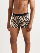 TOM FORD - Zebra-Print Stretch-Cotton Boxer Briefs - Black