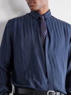 SAINT LAURENT - Striped Jacquard Shirt - Blue