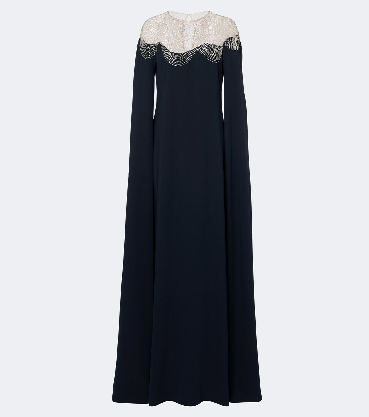 Oscar de la Renta Embellished silk-blend georgette gown
