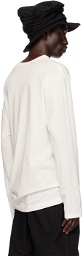YOHJI YAMAMOTO Off-White Print Long Sleeve T-Shirt